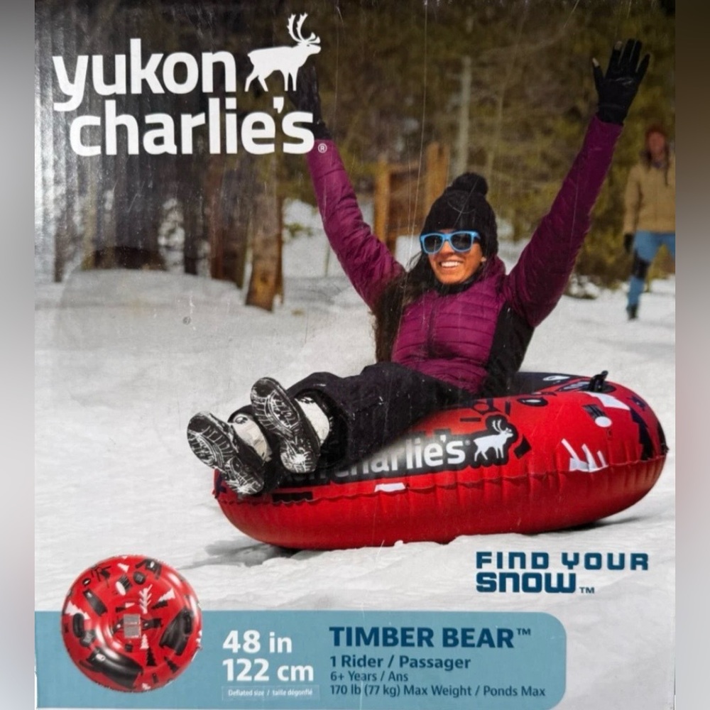 Yukon Charlie's Red Timber Bear Snow Tube